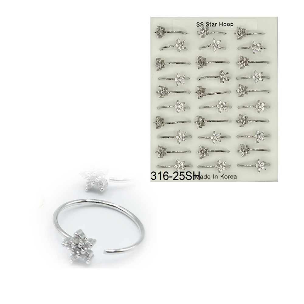 316-25 Silver Hoop (30pcs/Pad)